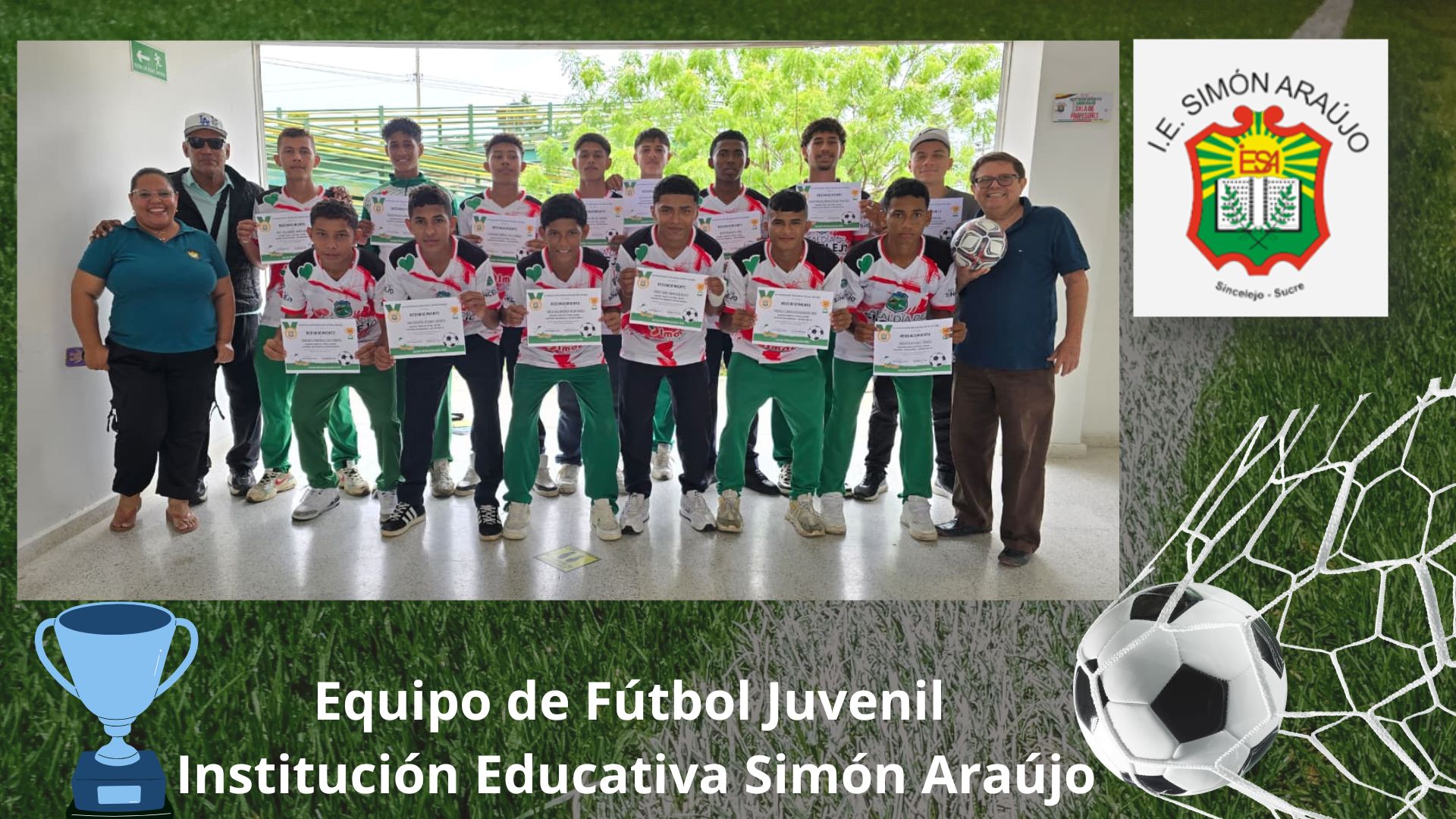 Institución Educativa Simón Araújo exalta al equipo de fútbol juvenil por su destacada participación en los Juegos Intercolegiados 2025